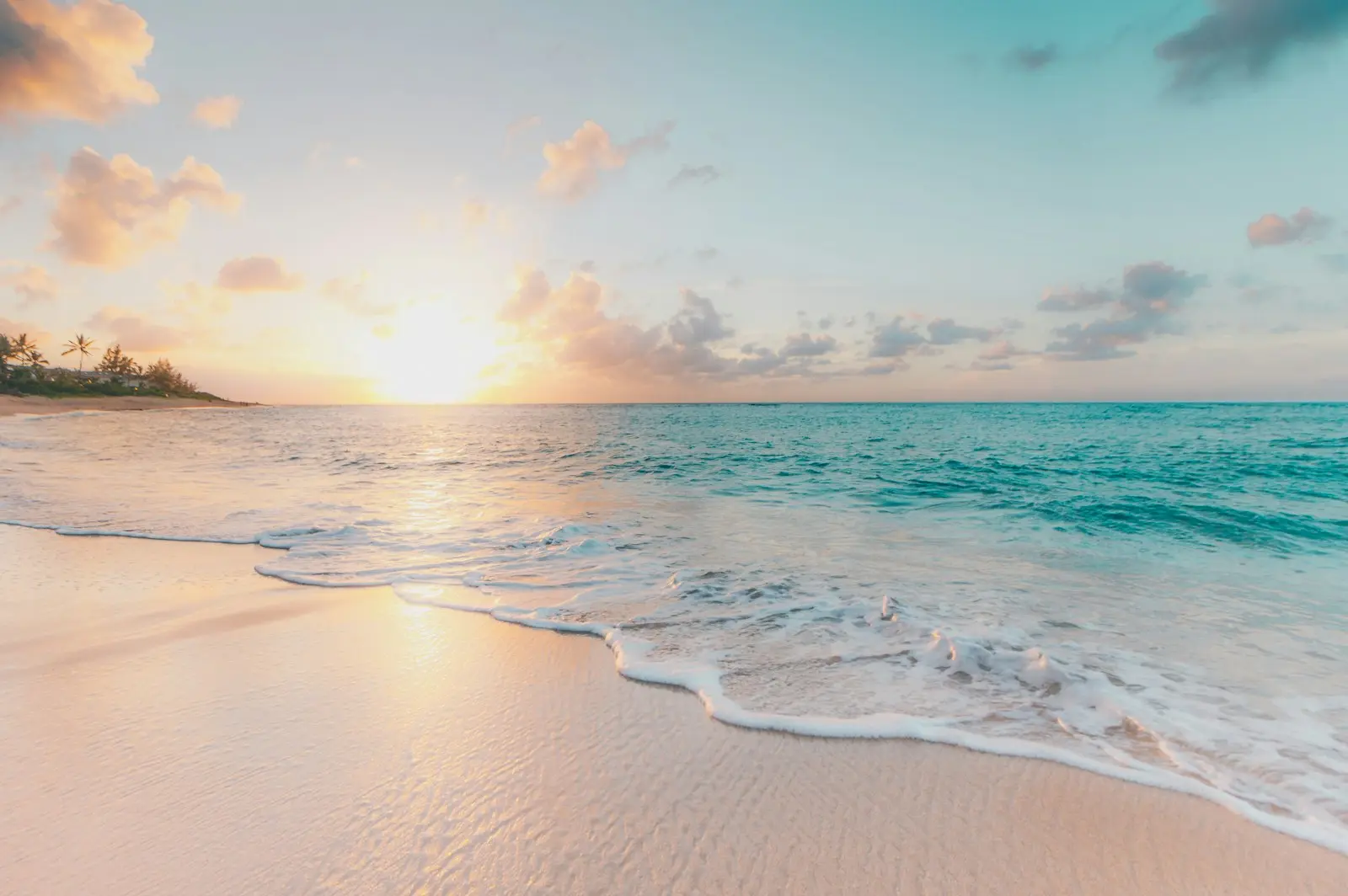Quiet stretch of coastline with calm turquoise water